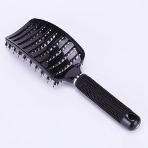 Curved Vent Hair Brush Black Detangling Styling UK