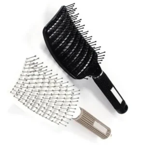 Curved Vent Hair Brush Black Detangling Styling UK