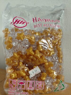 Haohao Star Hair Beads Gold Clear Braids Locs UK