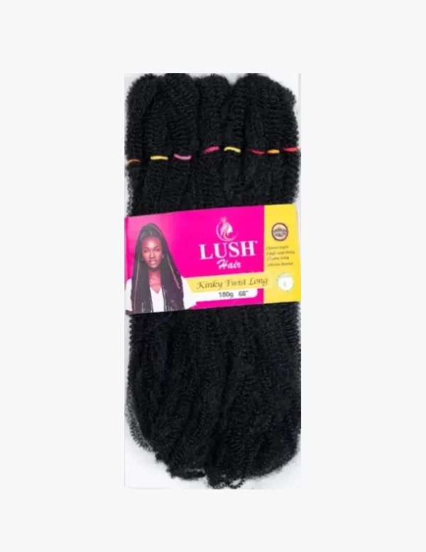 Lush Hair Kinky Twist Long 66 inch natural black 180g UK