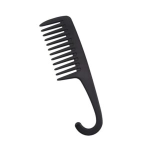 Wide Tooth Detangling Comb with Hook Handle Black UK